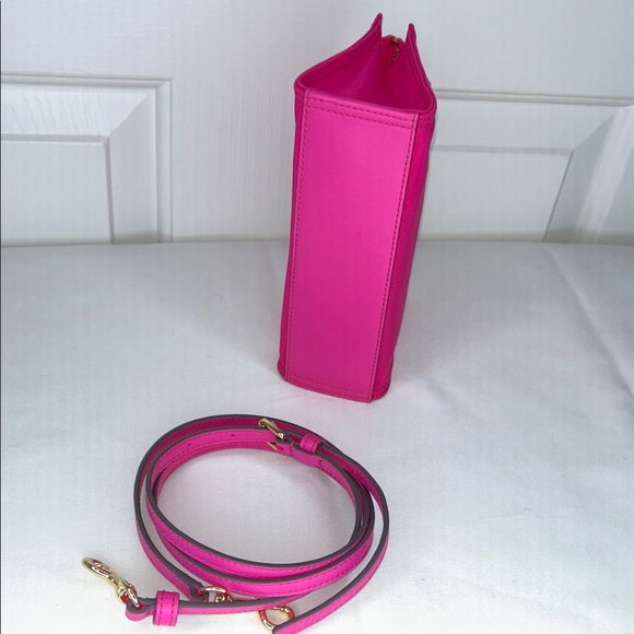 Tory Burch Ella Nylon & Leather Mini Tote Bright Pink NWT - Picture 7 of 9